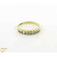9Ct Gold Ladies Half Eternity Ring With White Stones 9Ct Gold Ladies Half Eternity Ring With White Stones