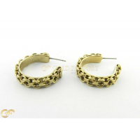 9Ct Gold Wide Half Hoop Stud Earrings 9Ct Gold Wide Half Hoop Stud Earrings